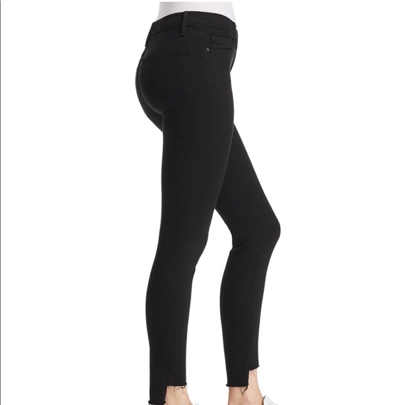 Frame High Skinny Le noir Black Skinny Jeans with Ripped Hem, great quality - Picture 2 of 3